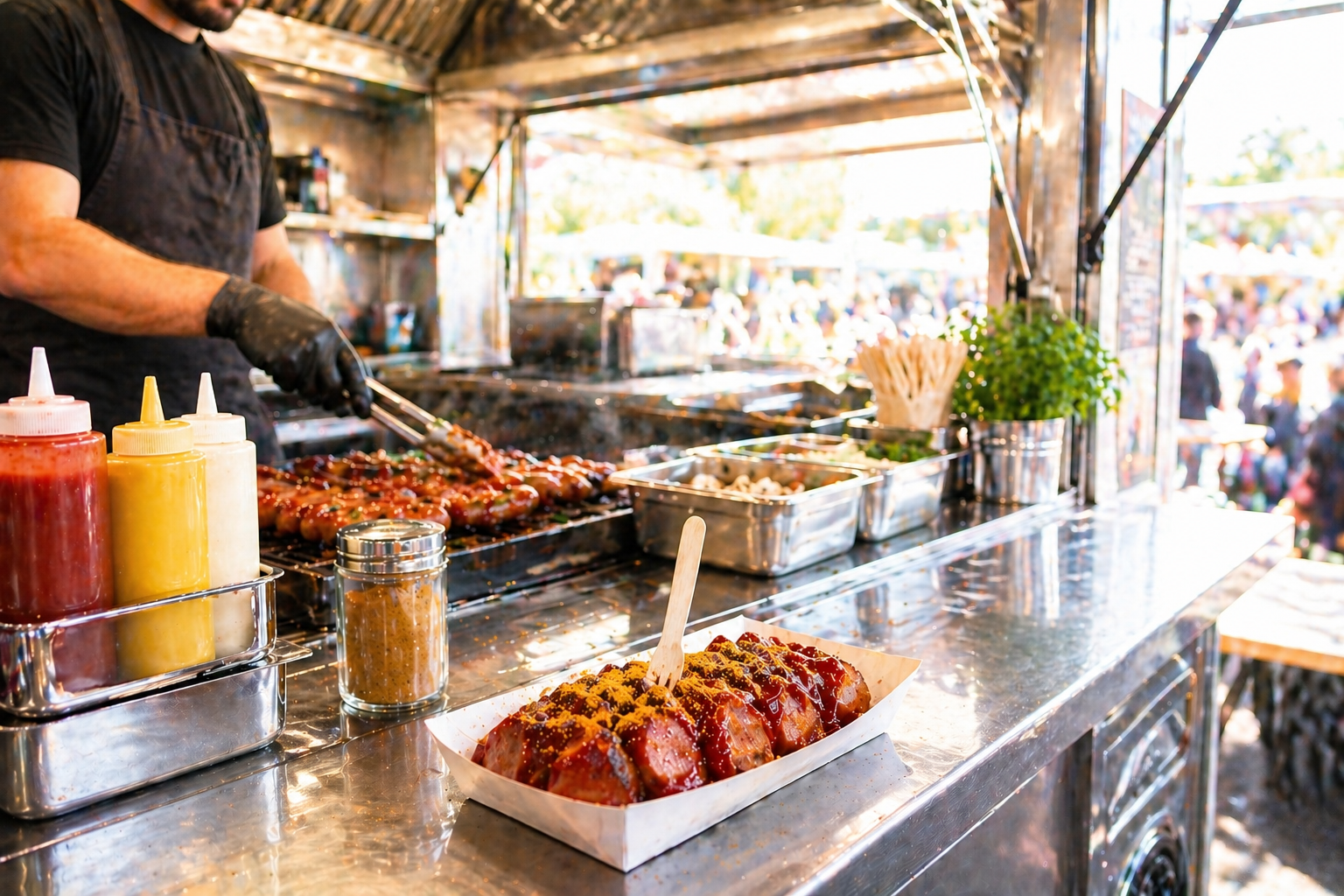 Außenansicht von Tom und Berry als mobiles Food- und Dessertkonzept für Events